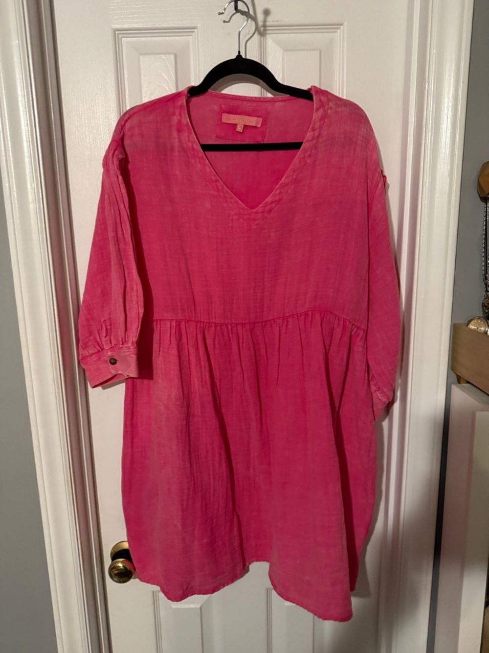 Simply Southern Hot Pink V-Neck Tunic Dress